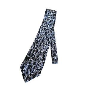 Vintage Looney tunes BUGS BUNNY Black and gray 100% silk tie